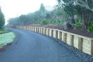 80m length retaining wall up curved driveway