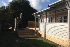 timber deck and privacy screening