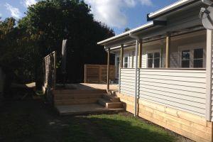 timber deck and privacy screening