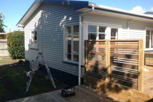 timber deck and privacy screening