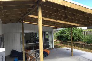 covered outdoor patio area