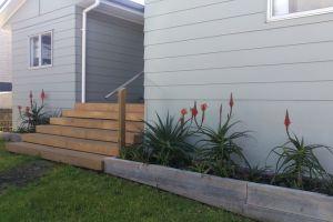 Railway sleeper planter boxes